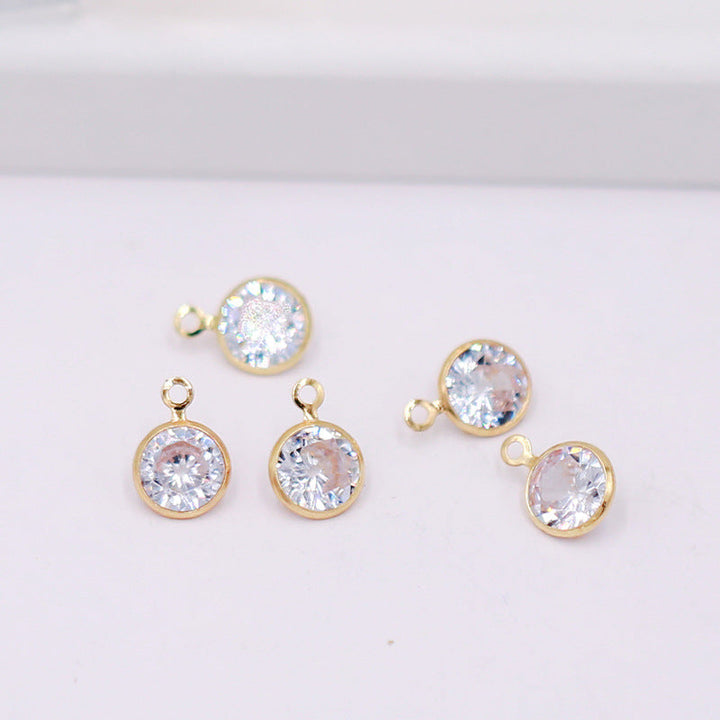 Geometric Zircon Bezel Set Pendant - Gold Plated Color Retention Charm for DIY Earring Jewelry Making Accessories