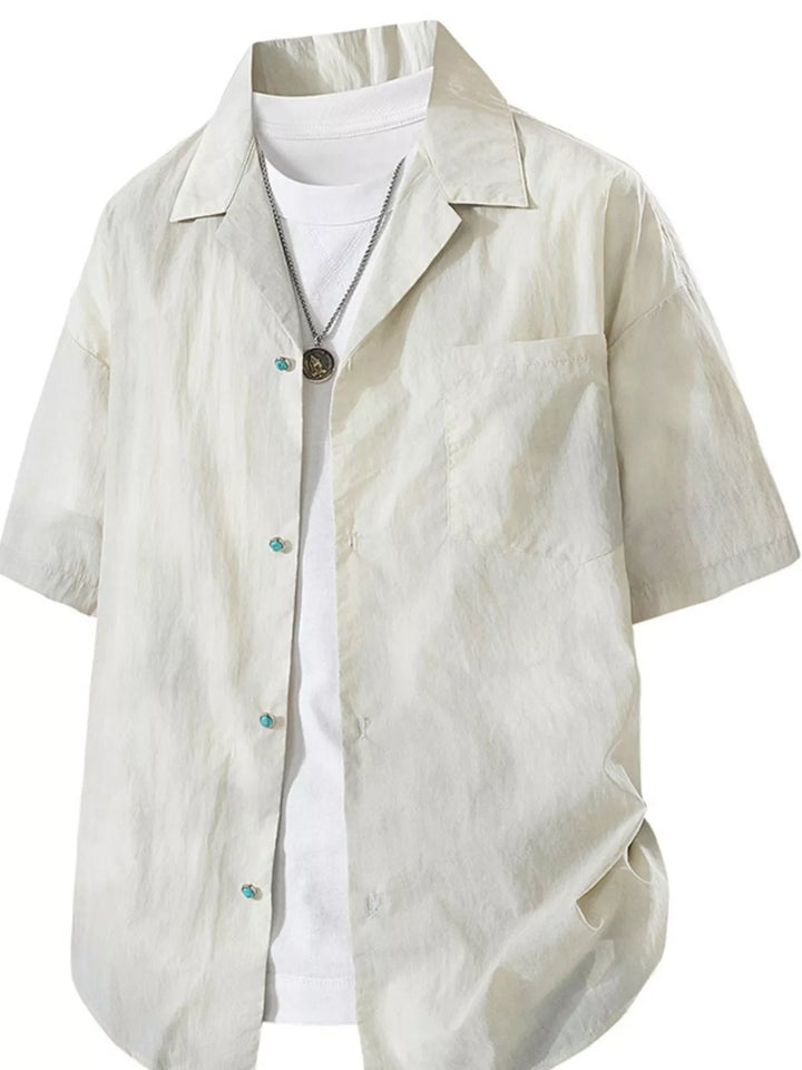 Men's Plus Size Button Up Short Sleeve Shirt