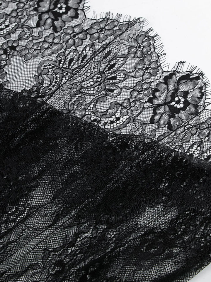 Lace Deep V-Neck Maxi Dress
