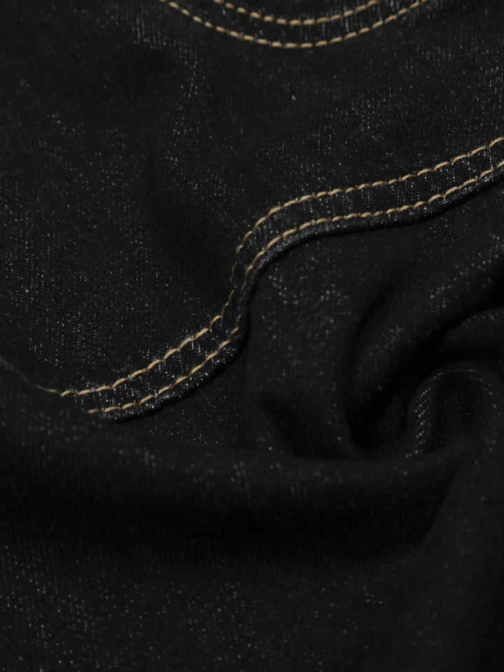 Men's Wide-Leg Denim Shorts with Contrast Stitching