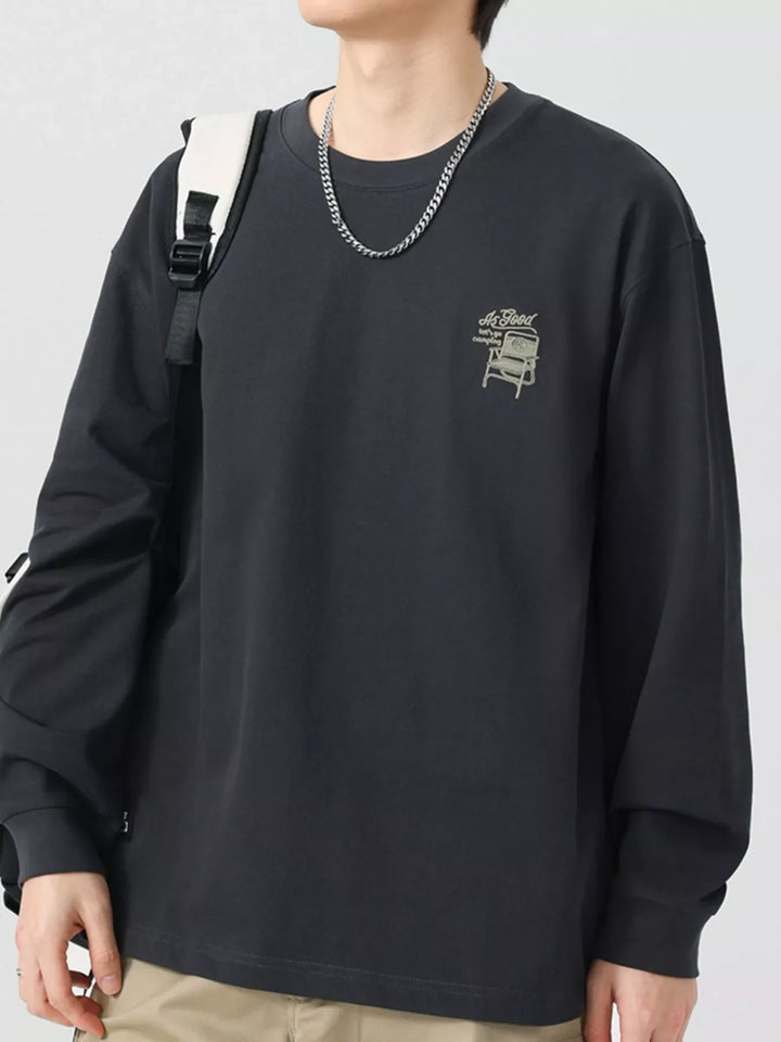 Men's Plus Size Round Neck Long Sleeve T-Shirt