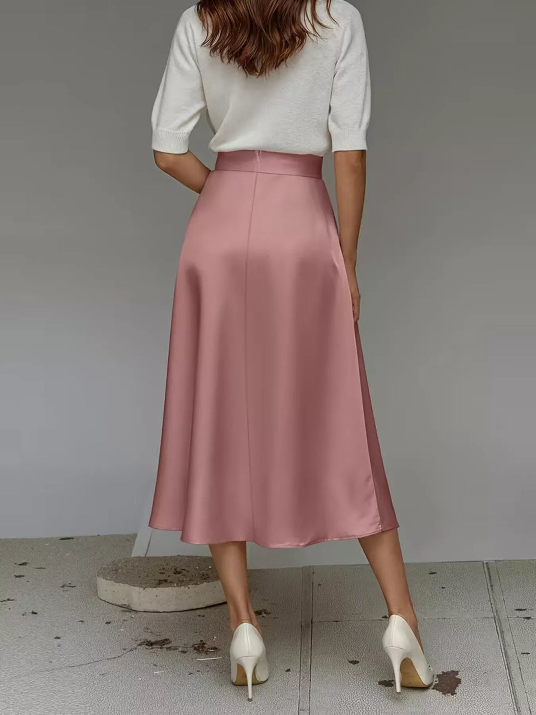 Satin Midi Skirt