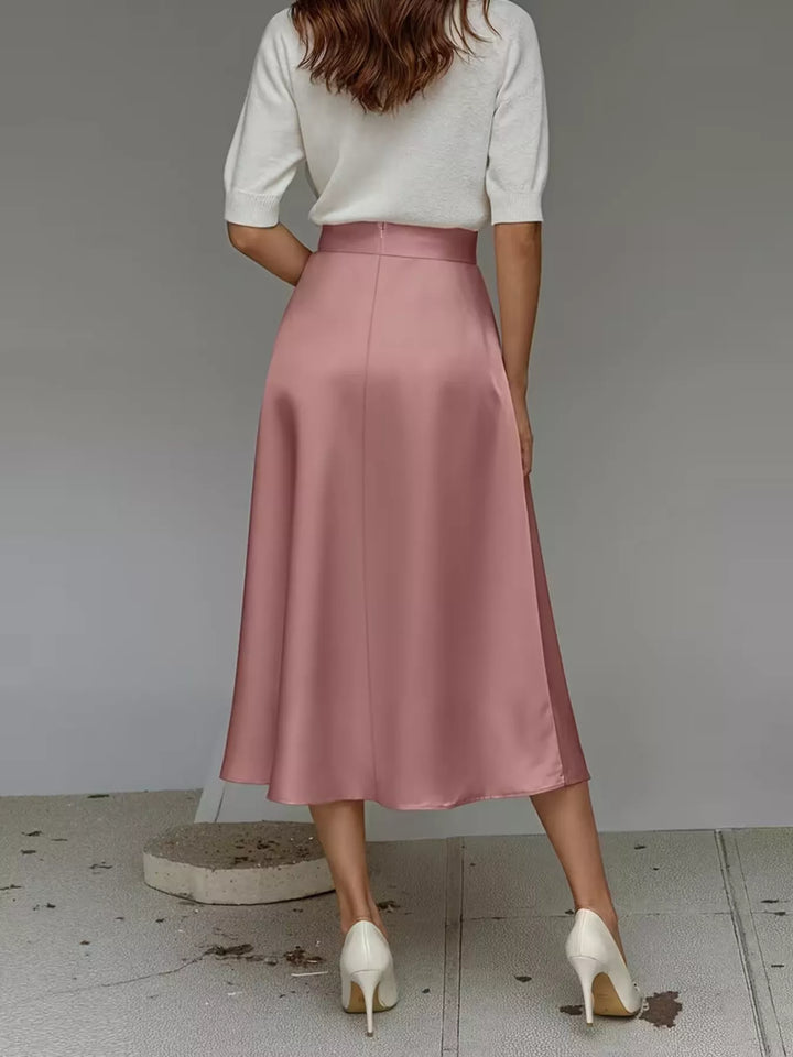 Satin Midi Skirt