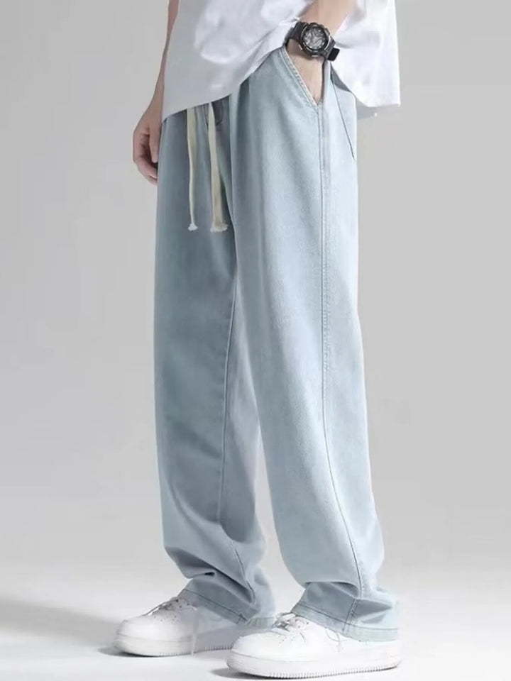 Men's Plus Size Loose Fit Drawstring Jeans