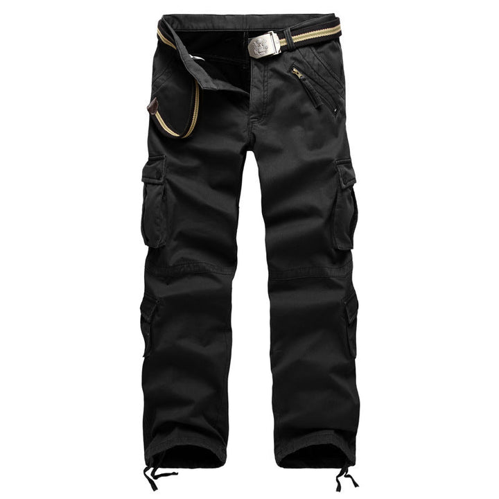 Mens Fleece-Lined Thickened Plus-Size Warm Loose-Fit Work Trousers
