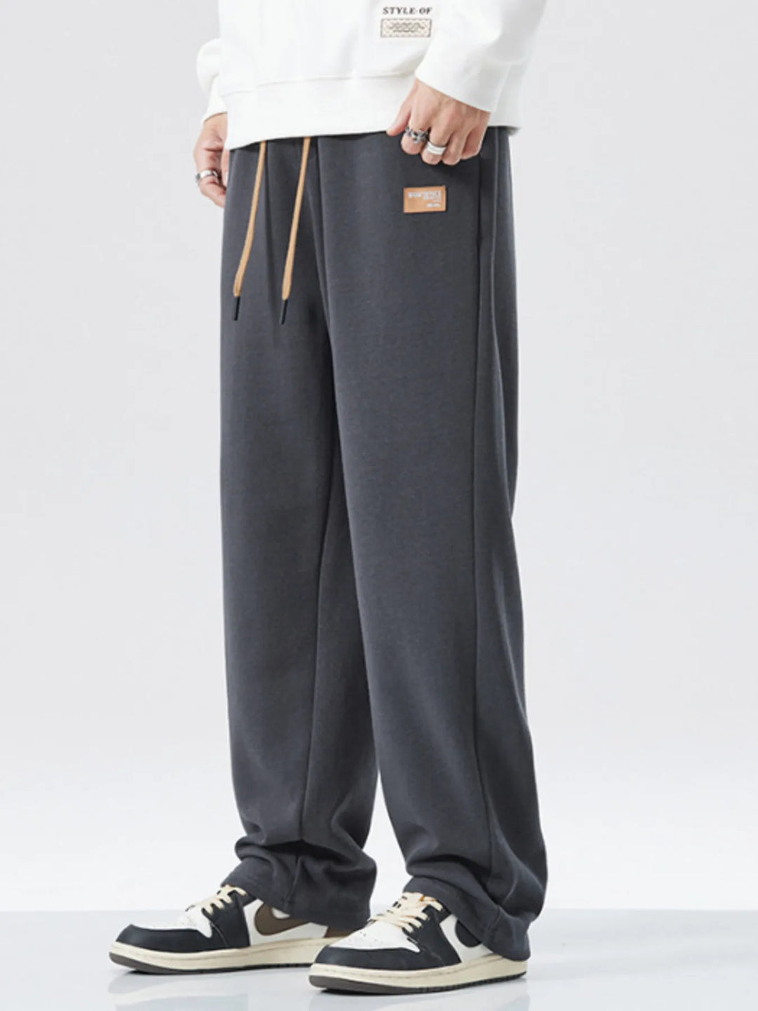 Men's Full Size Drawstring Wide Leg Pants Plus Size