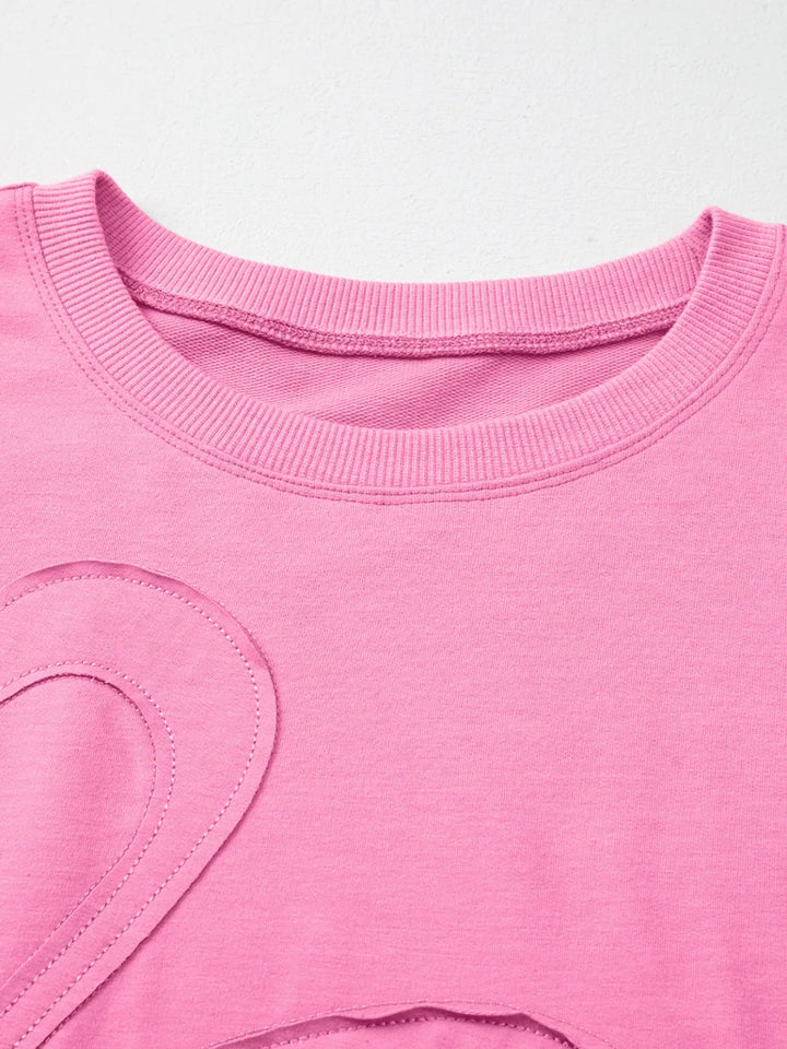 Flower Oversized Round Neck T-Shirt