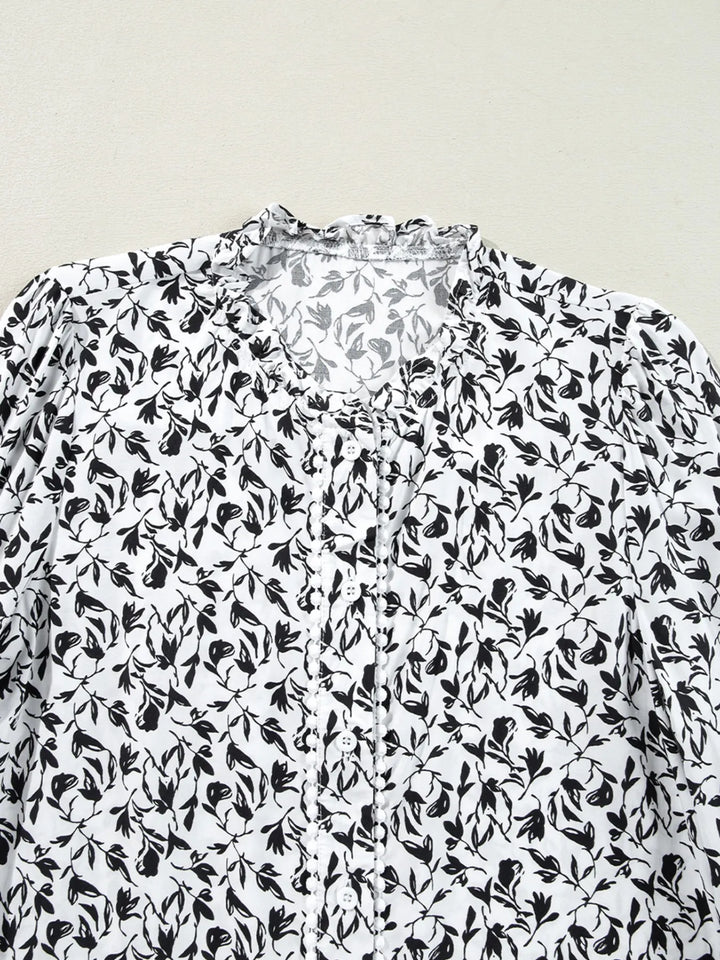 Floral Button Down Long Sleeve Shirt