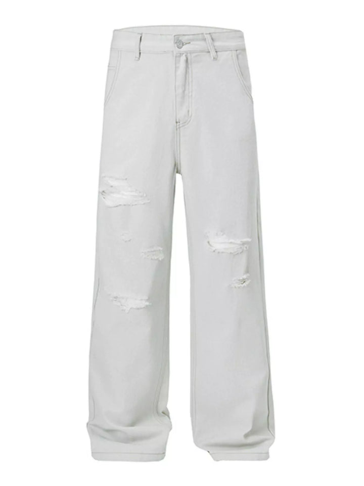 Men's Distressed Wide Leg Jeans
