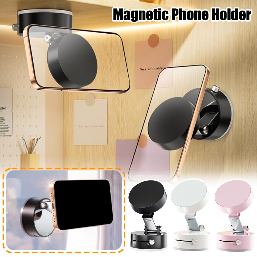 Foldable Magnetic Vacuum Car Phone Holder Foldable Suction Cup With Suction Cup Hands-Free Navigation For Smart Phone