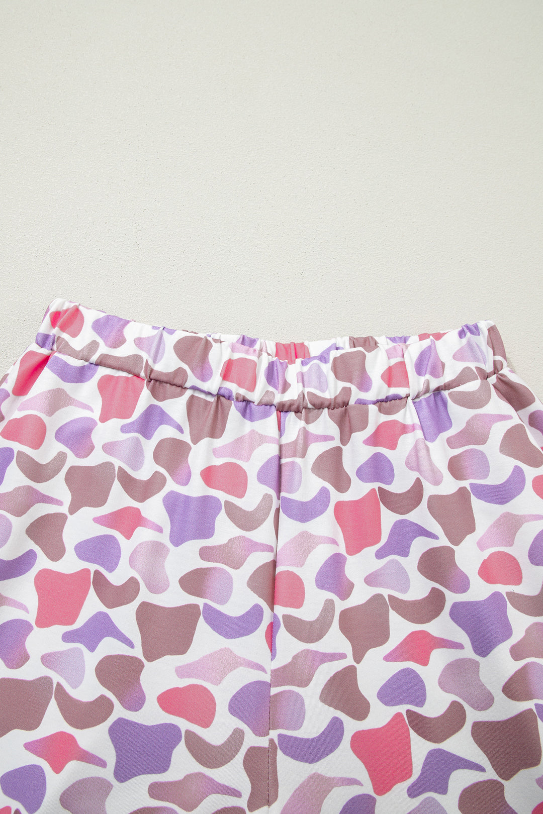 Medium Grey MAMA Letter Graphic Tee Camouflage Print Loose Pant Set