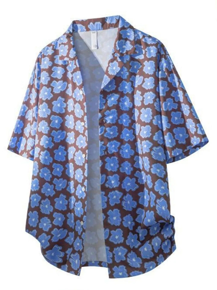 Men's Tropical Print Short Sleeve Shirt