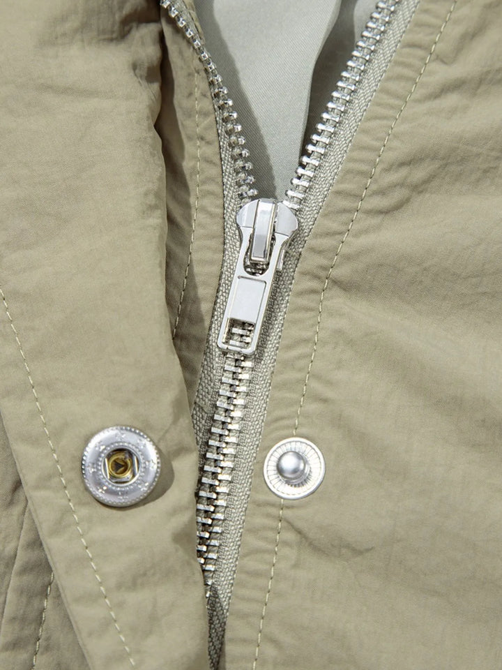 Zip Up Cropped Hooded Utility Jacket