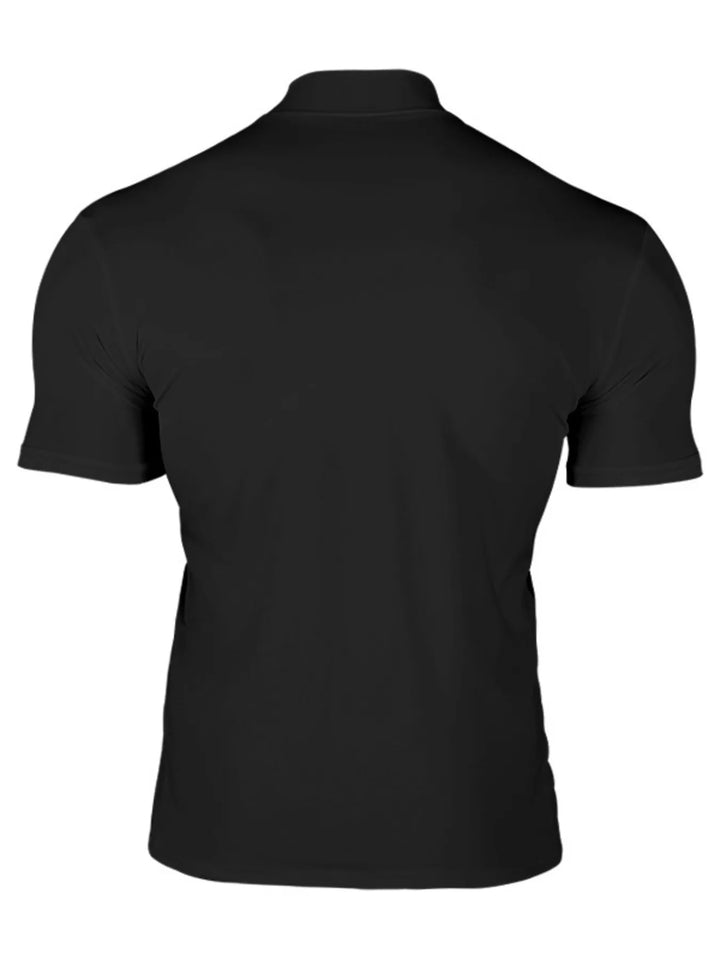 Men's Full Size Turtleneck Short Sleeve T-Shirt Plus Size