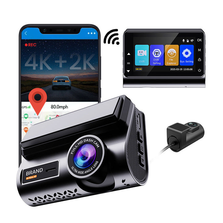 3-inch 4K 2K Front-and-rear Dual-camera HD Dash Cam
