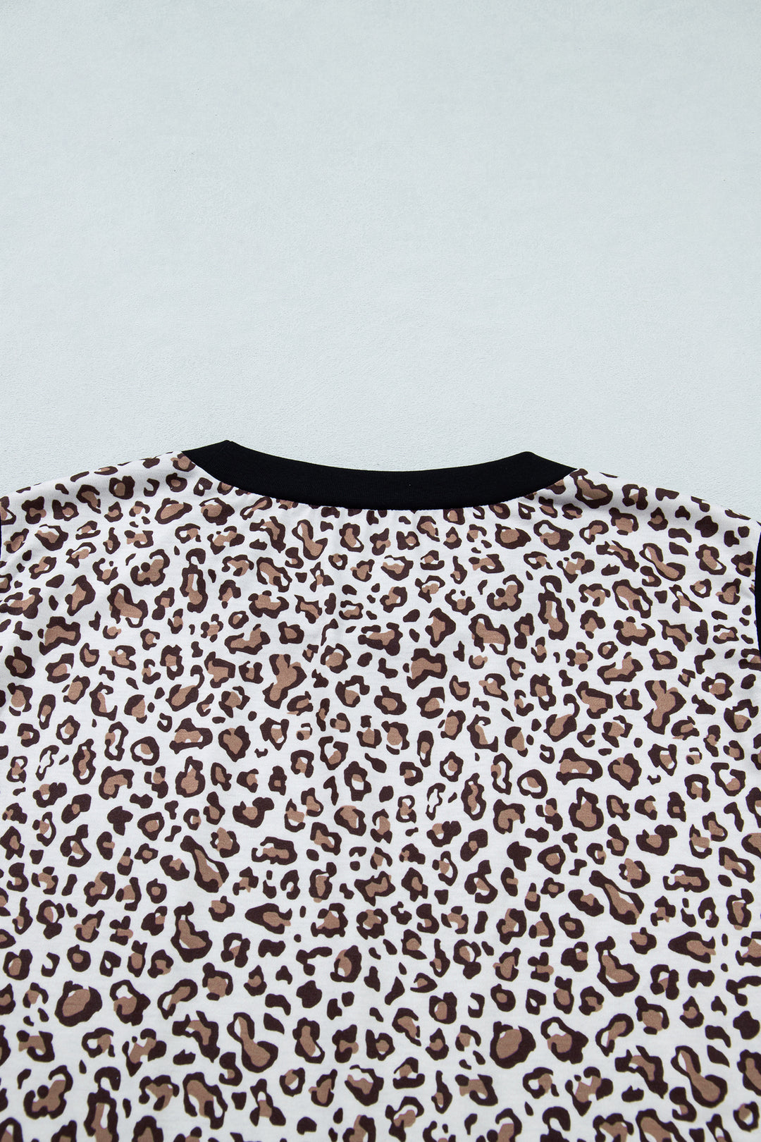 Khaki Contrast Trim Plus Size Leopard Vest