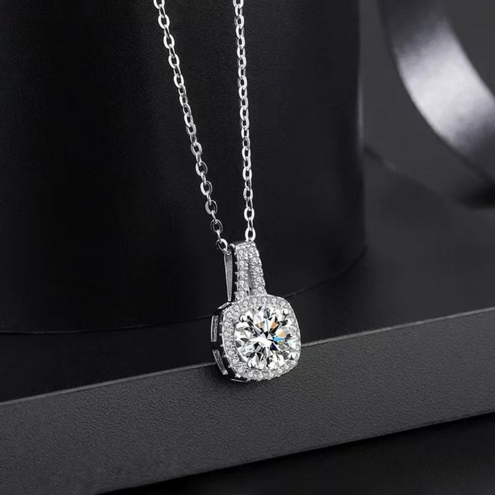 1 Carat Moissanite 925 Sterling Silver Pendant Necklace