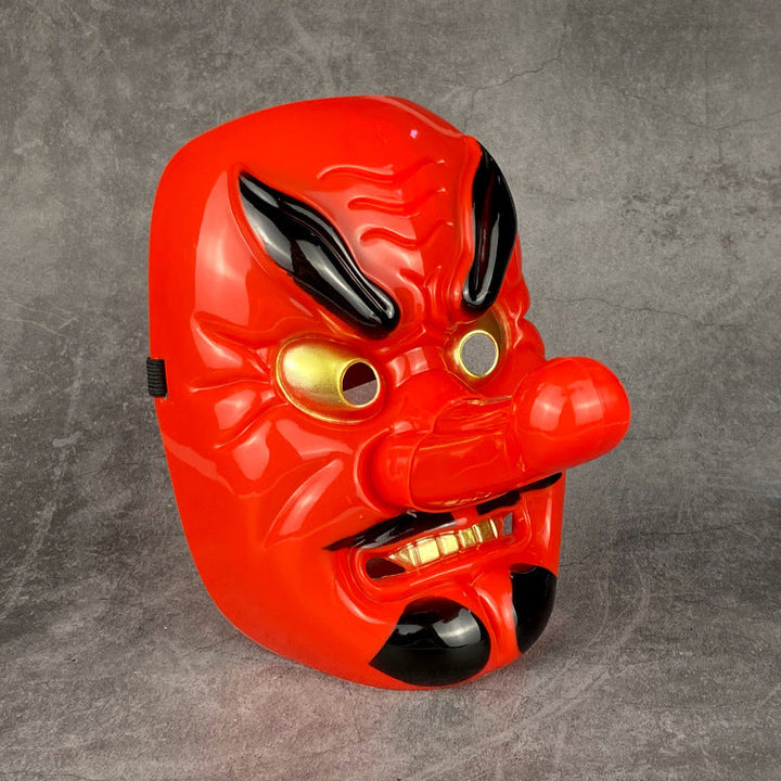 Red Plastic Dog  Halloween Grimace Mask