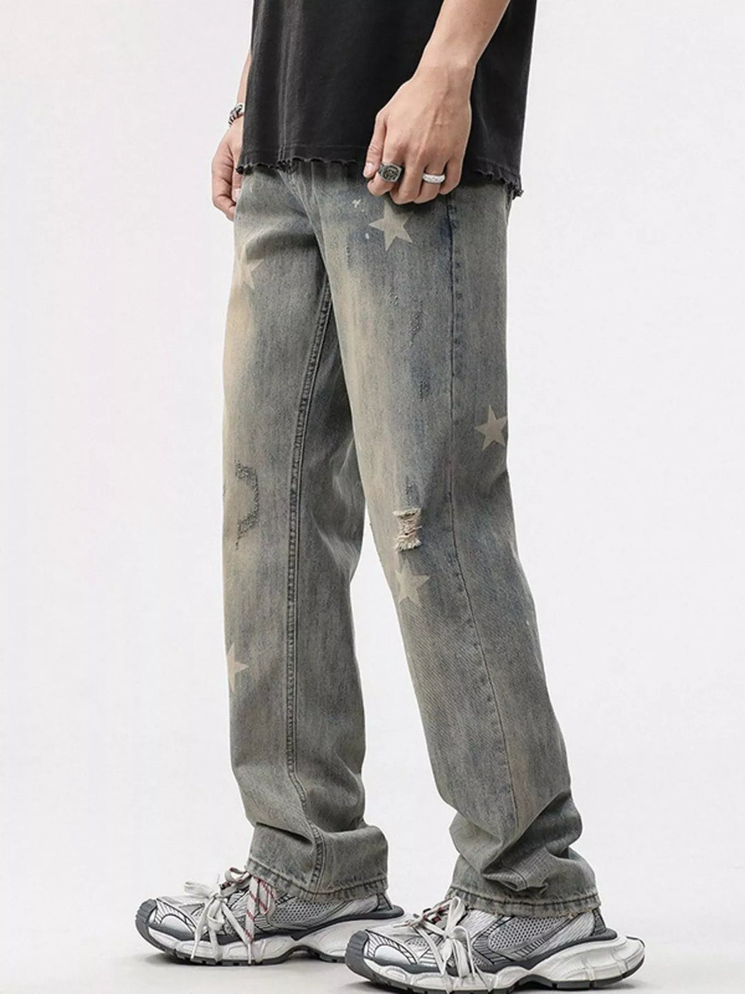 Men's Star Wide Leg Jeans