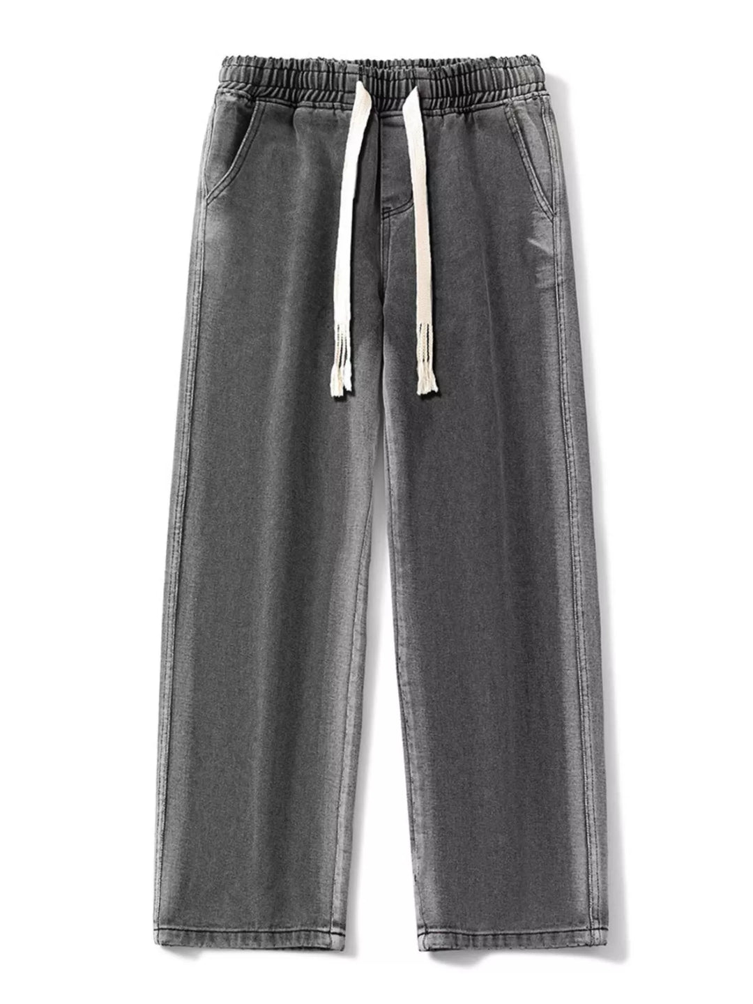 Men's Full Size Drawstring Wide Leg Jeans Plus Size