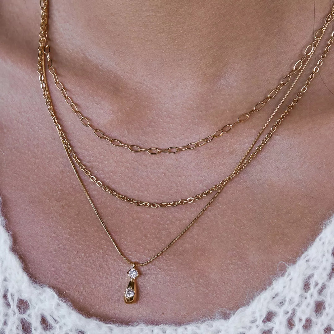 Three Layered Pendant Necklace