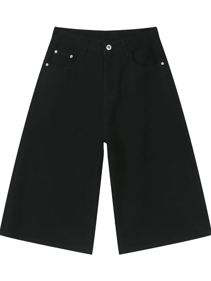 Men's Washed Denim Shorts with Pockets