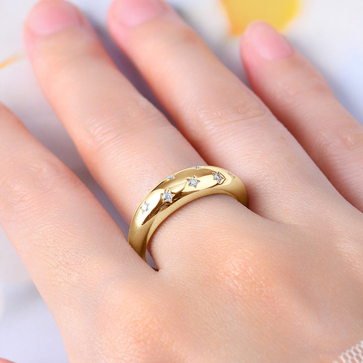 Delicate Moissanite Star Ring for Women