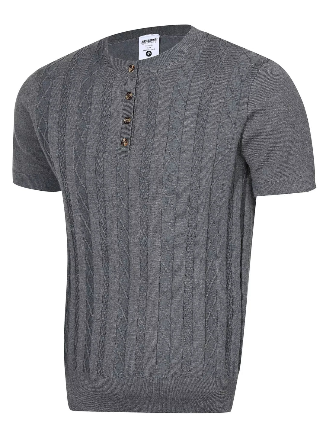 Men's Cable Knit Short Sleeve Knit Top