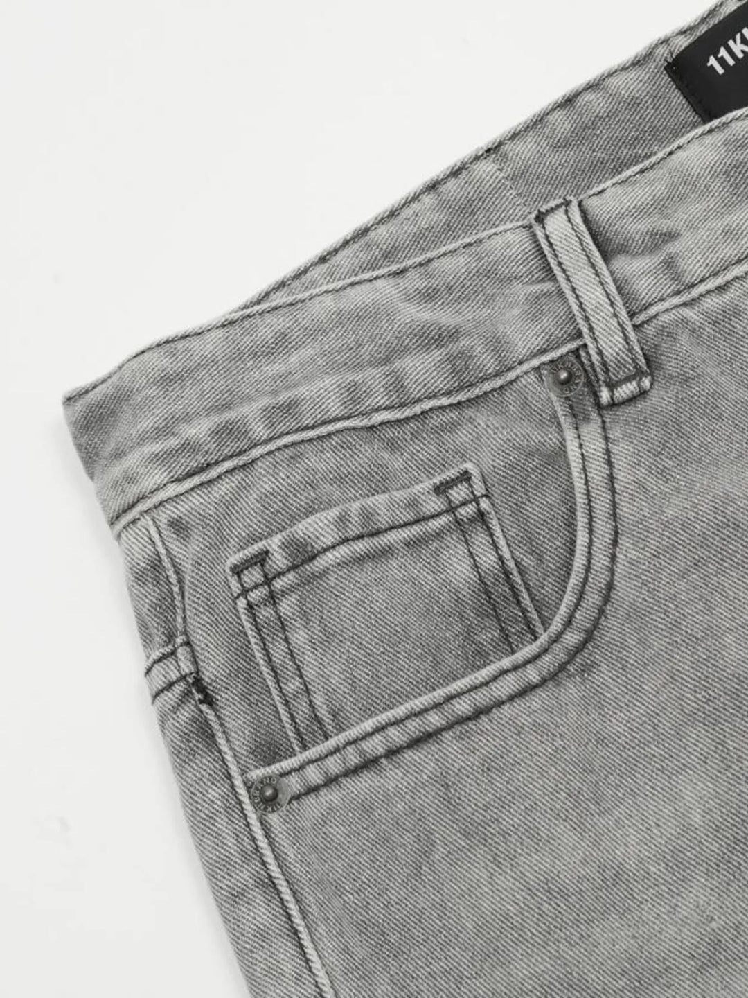 Men's High-Rise Wide Leg Washed Jeans