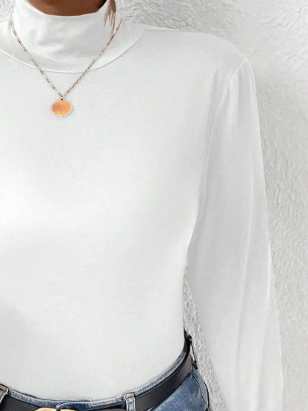 Plus Size Long Sleeve Fitted Turtleneck T-Shirt