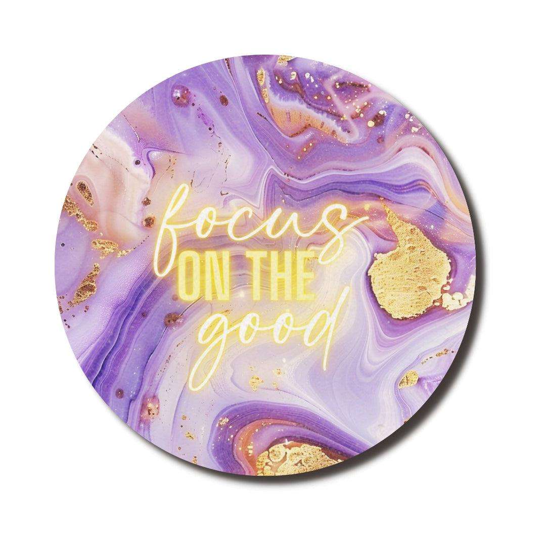Focus On The Good — SoulScript Circle Mouse Pad