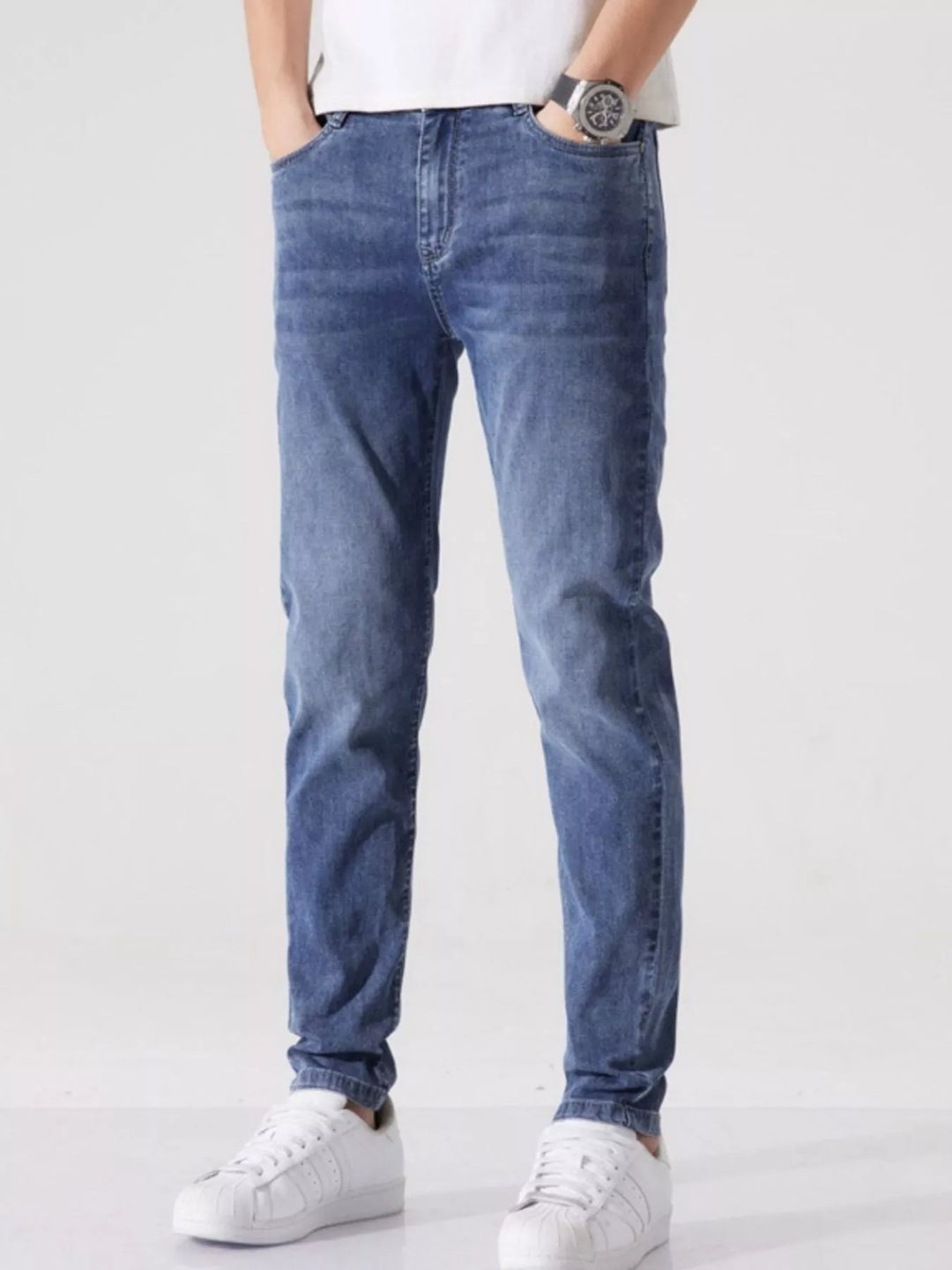 Men's Washed Slim Fit Jeans