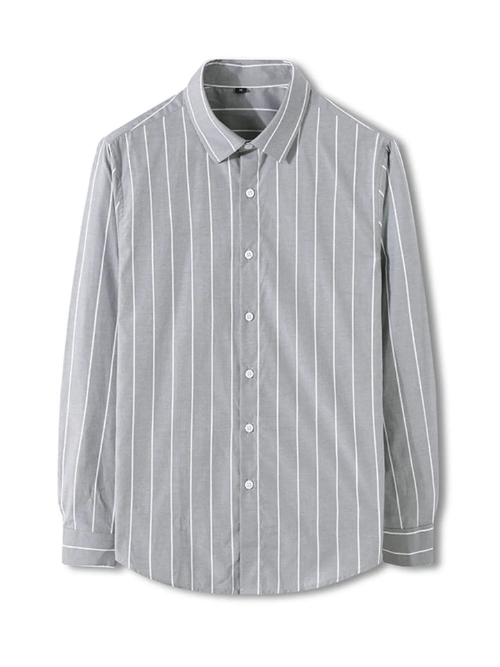 Men's Plus Size Classic Striped Long Sleeve Shirt