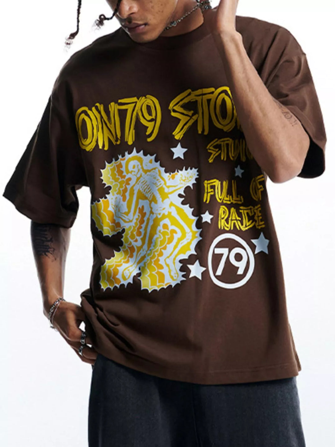 Men's Graphic Round Neck Short Sleeve T-Shirt