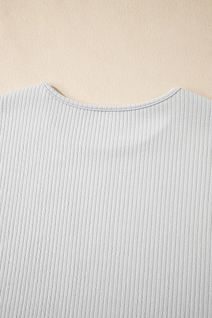 Light Grey Textured Loose T Shirt