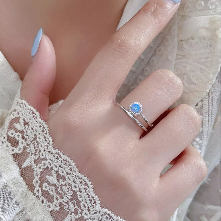 925 Sterling Silver Opal Ring