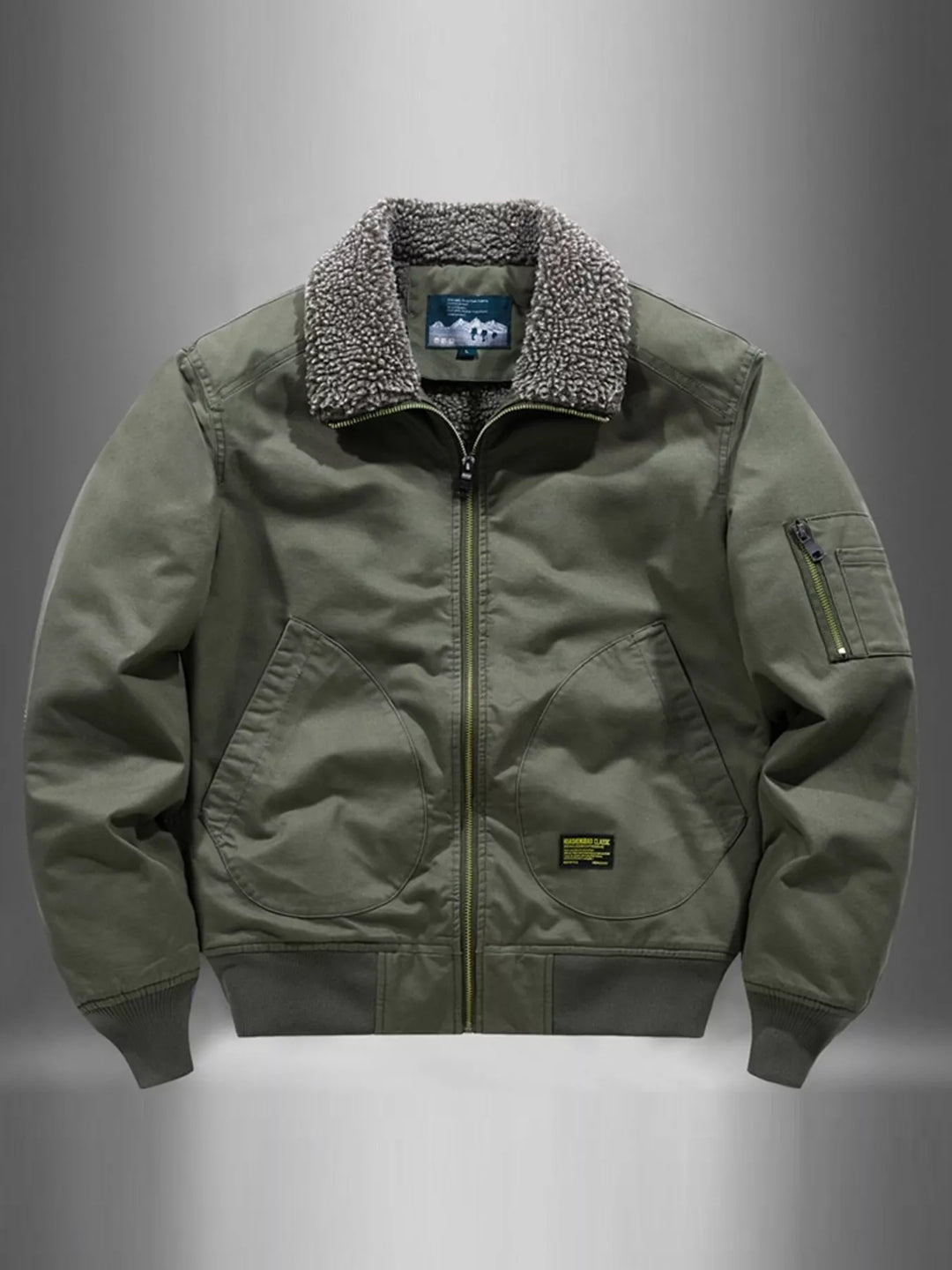 Men's Plus Size Zip Up Fur Collar Jacket