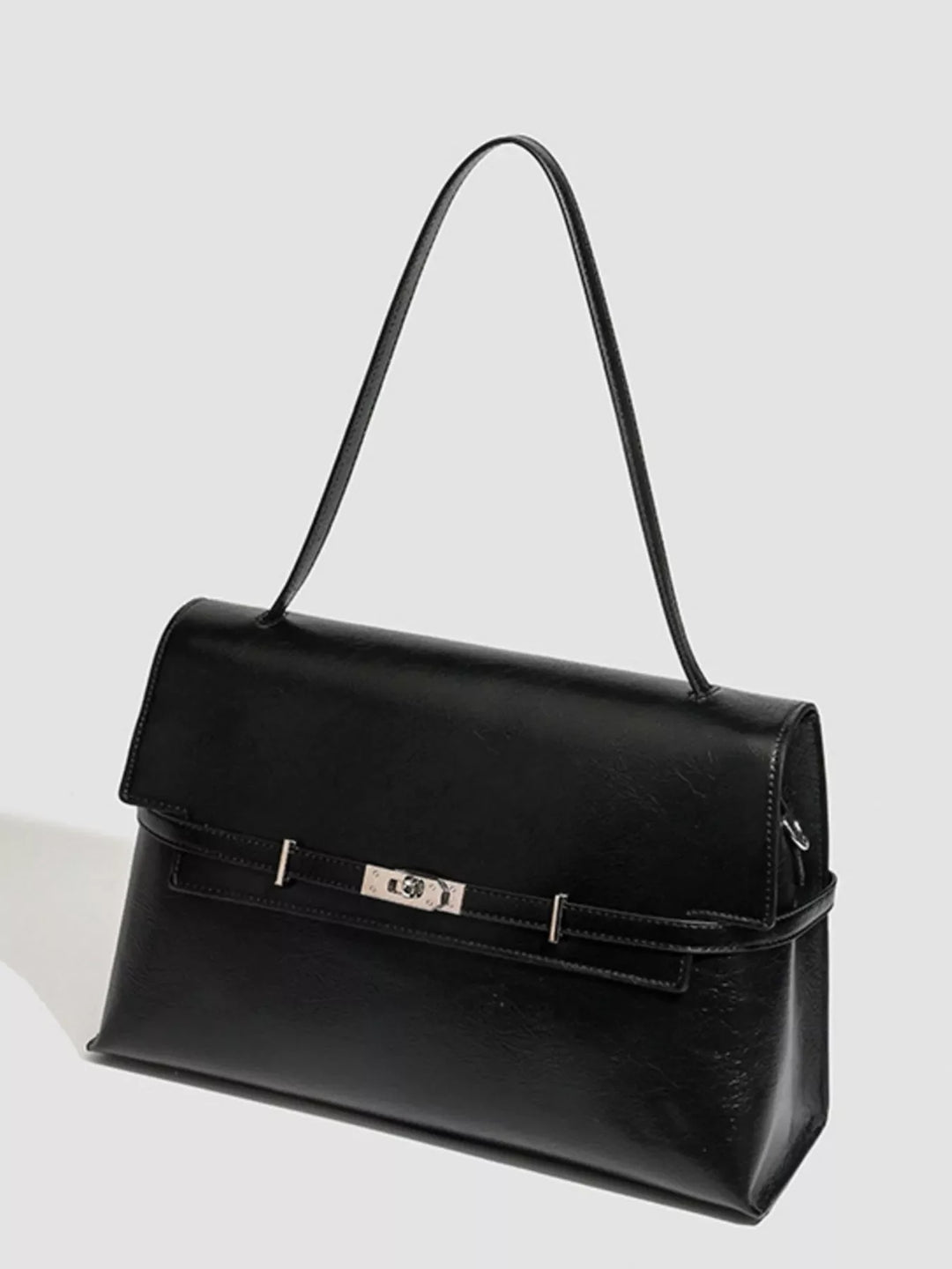 Buckle Leather Shoulder Bag