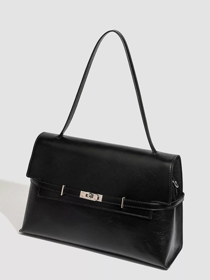 Buckle Leather Shoulder Bag