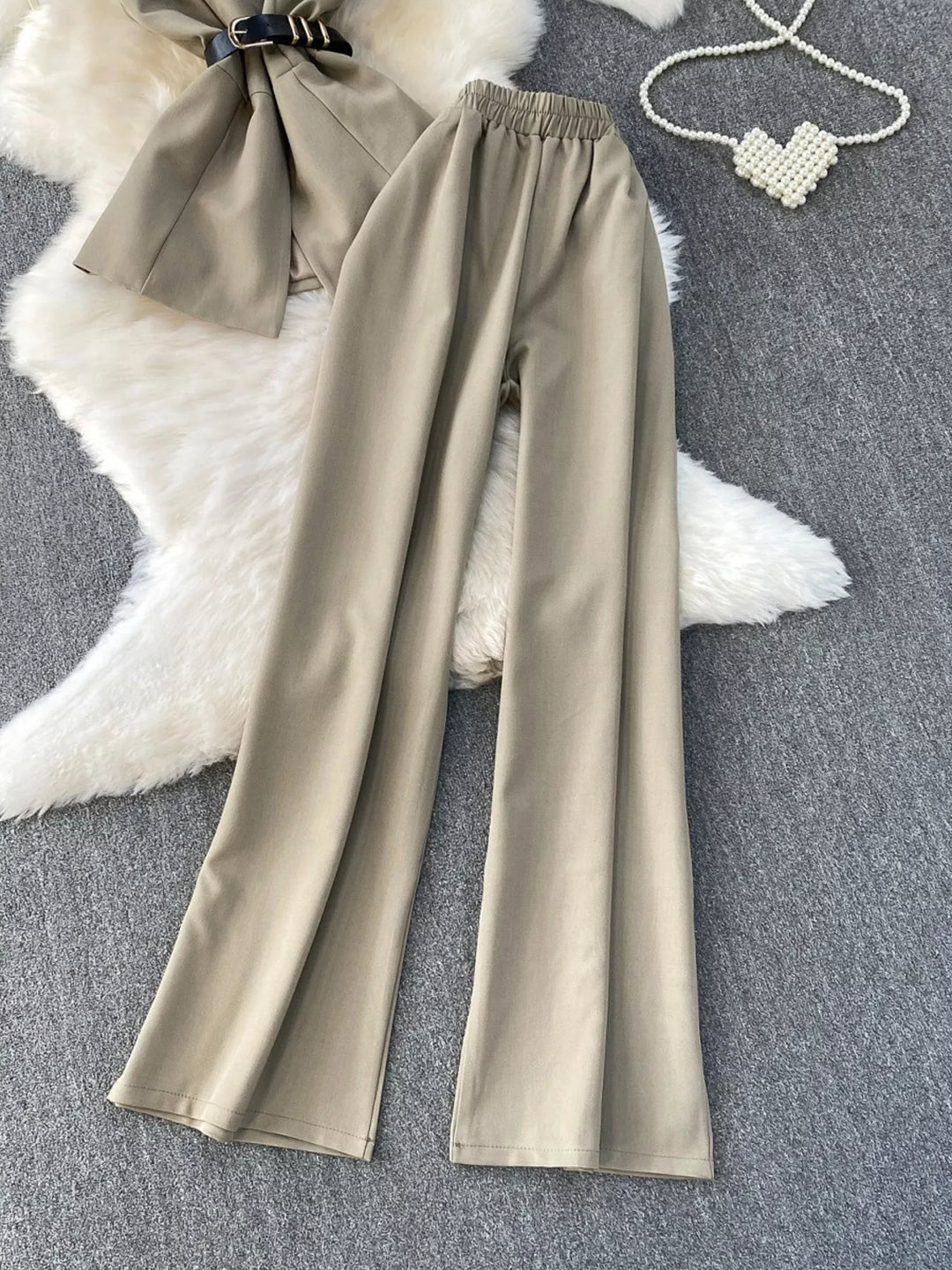 Sleeveless Top and Wide-Leg Pants Set