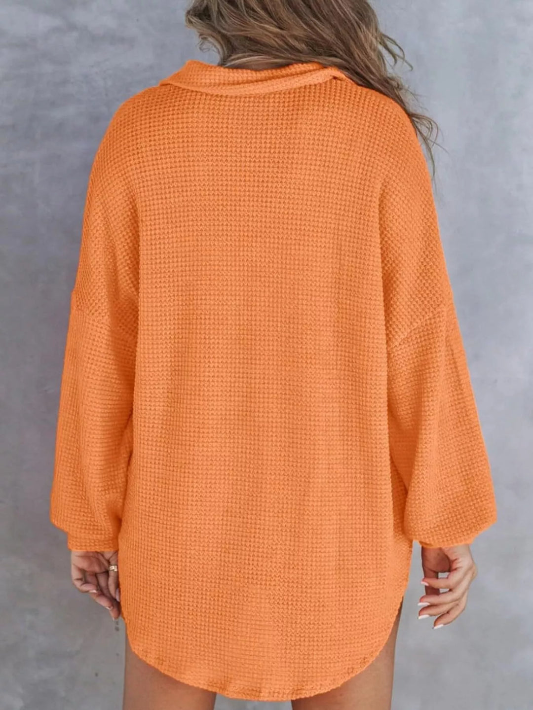Waffle Knit Button Detail T-Shirt with Pocket
