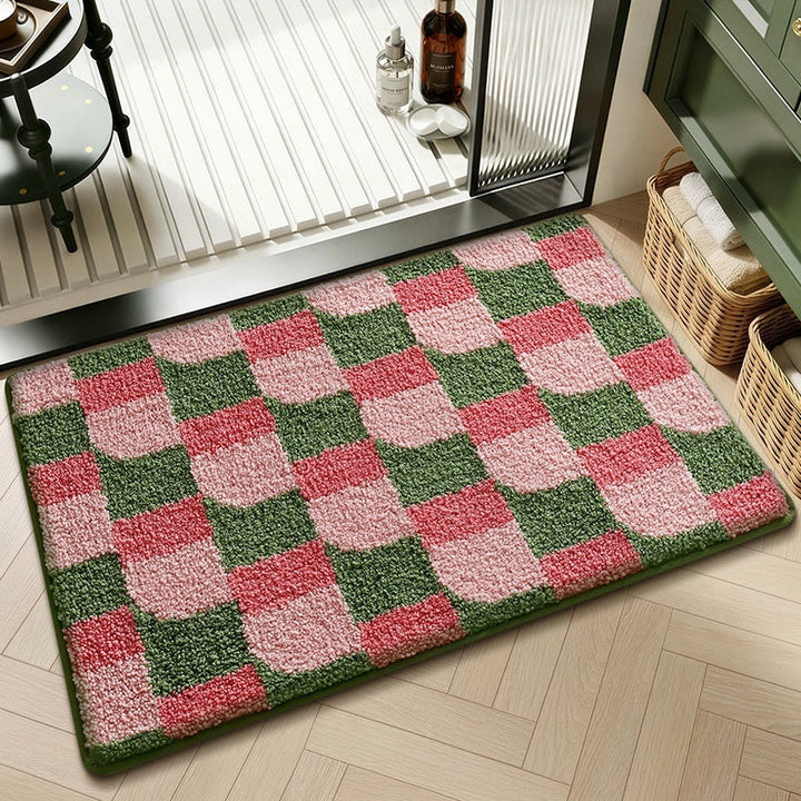 Water-absorbent Non-slip Geometric Lattice Floor Mat