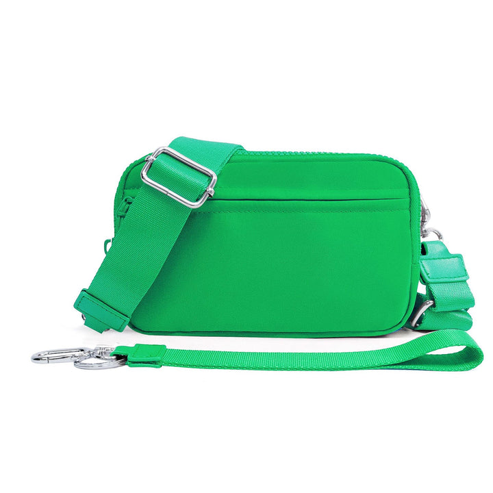 Mens Double-Layer Polyester Waterproof Crossbody Waist Bag