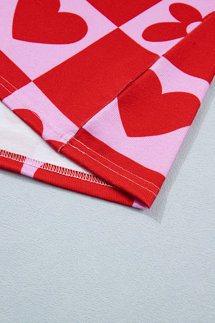 Red Dotted Heart Festive Valentine Blouse