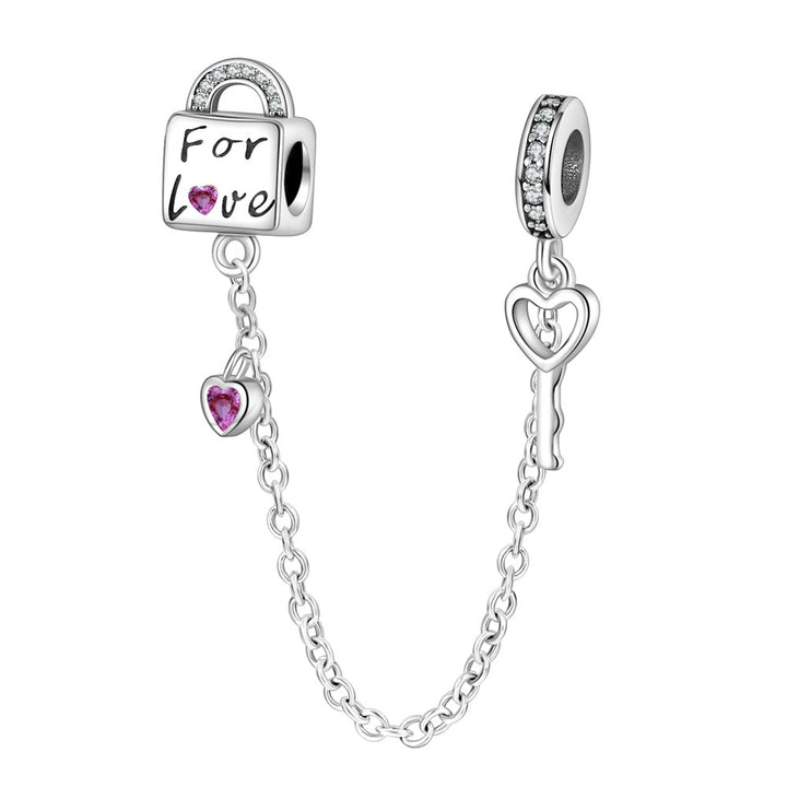 Retro Heart Lock Key Pendant Accessory