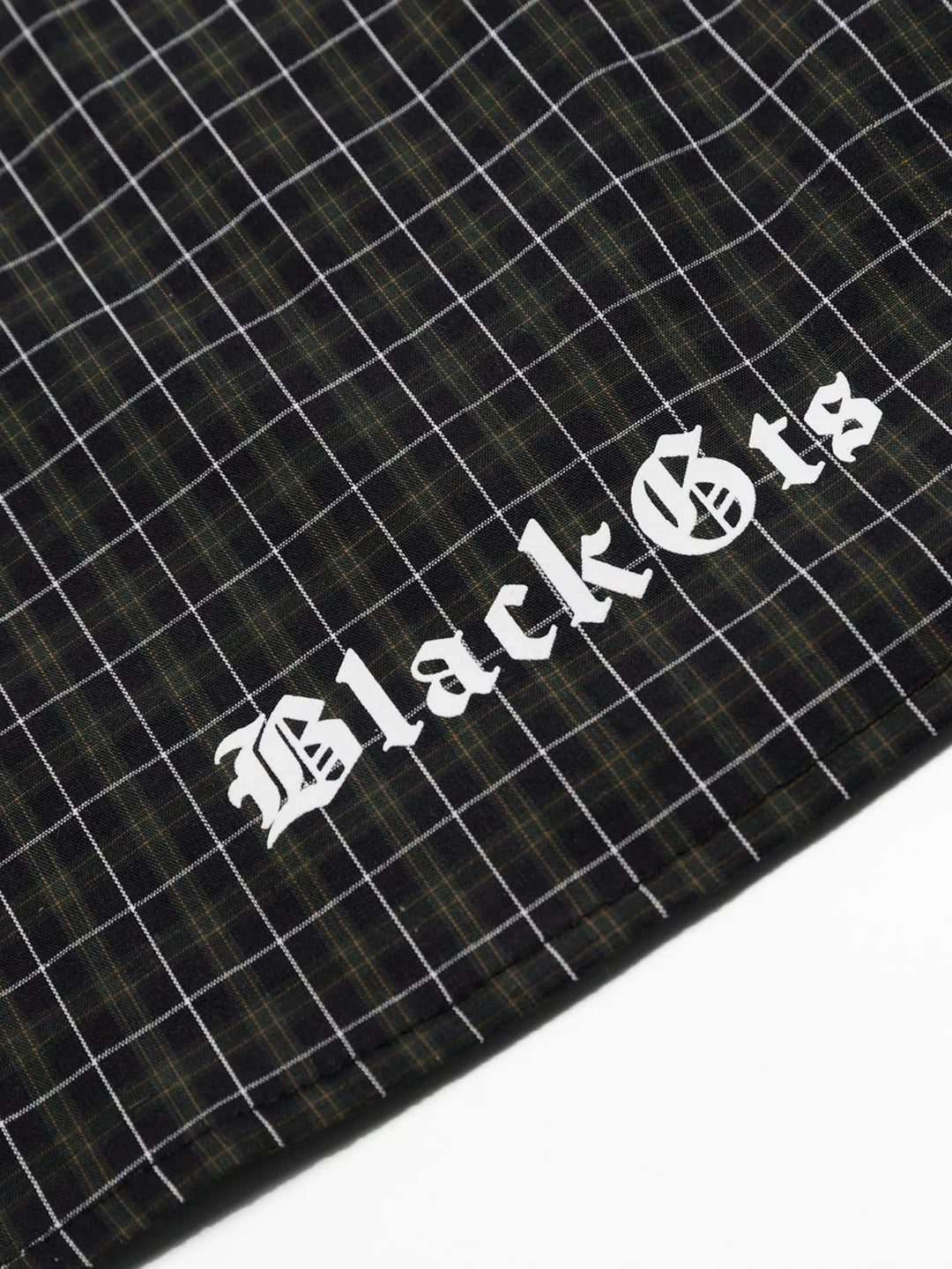 Men's Pearl Embellished Plaid Zip-Up Shirt