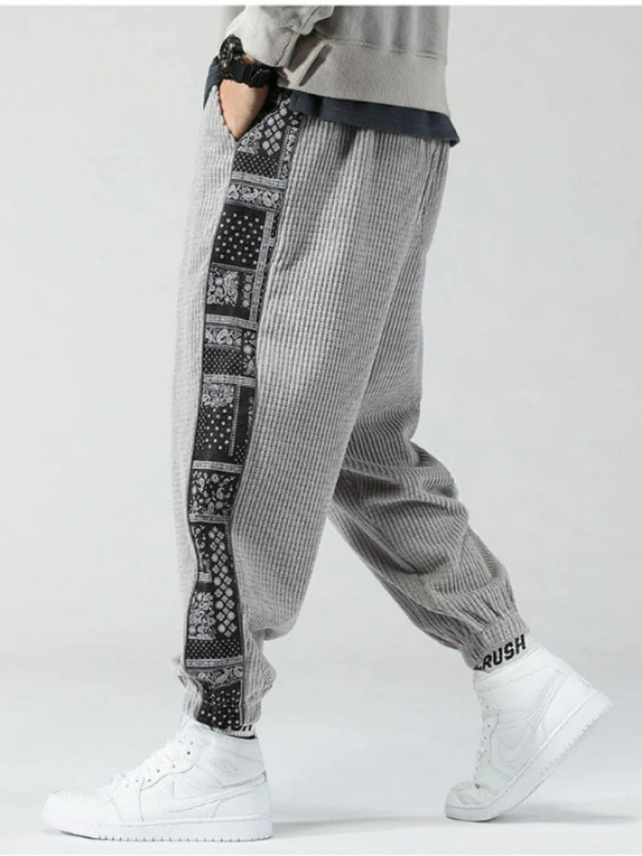 Men's Plus Size Drawstring Contrast Panel Joggers