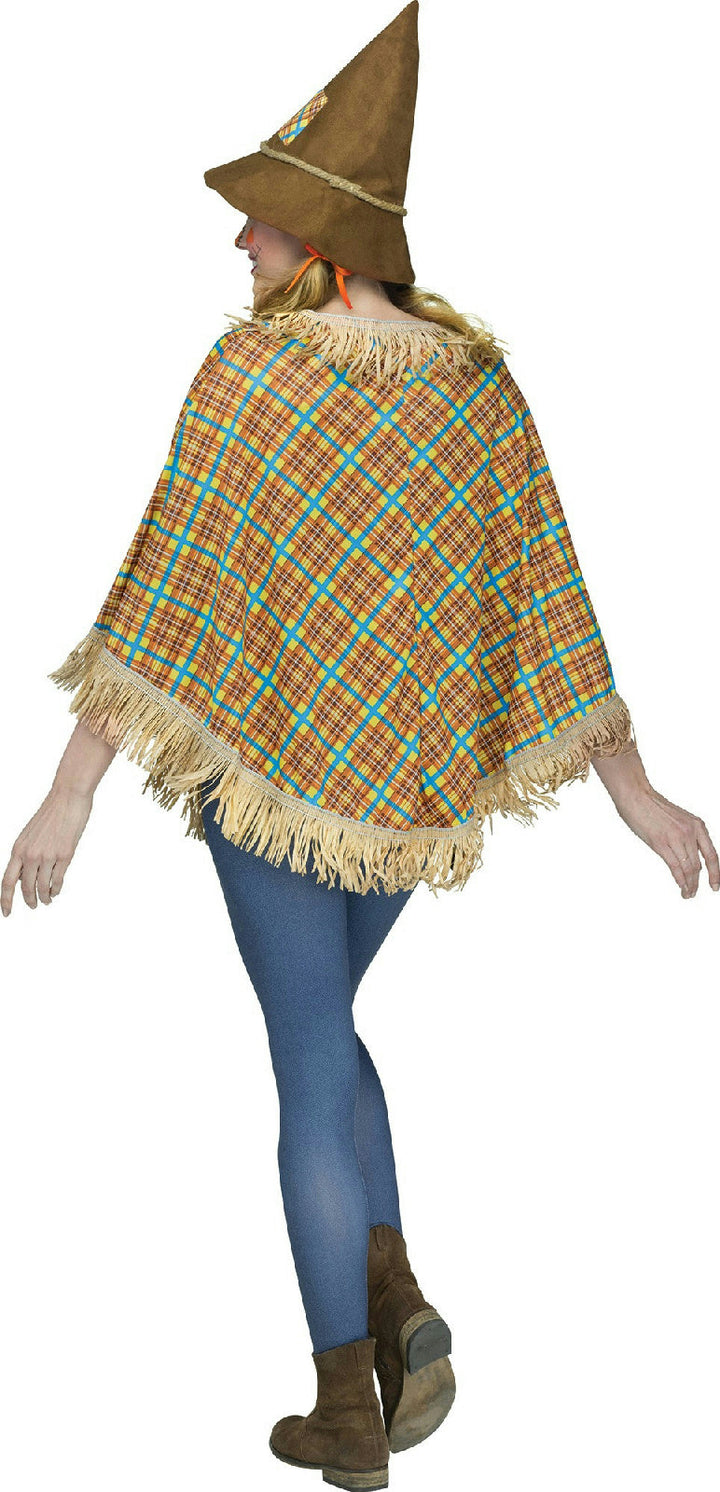 Plaid Patchwork Scarecrow Poncho Costume Accessory