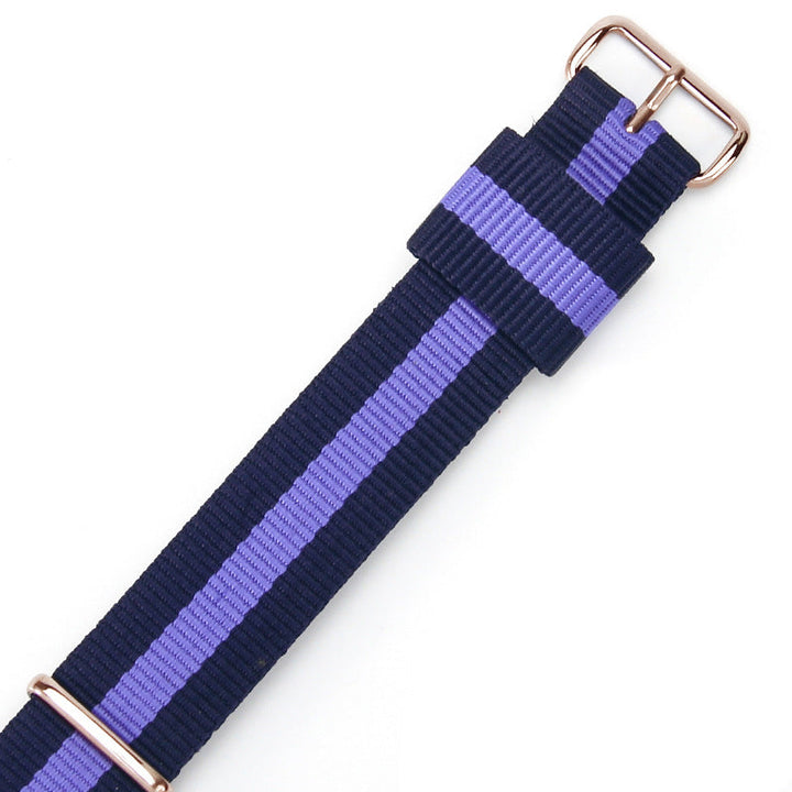 Nylon DW Watch Strap One Piece With Woven Loop And Striped Canvas Watch Band