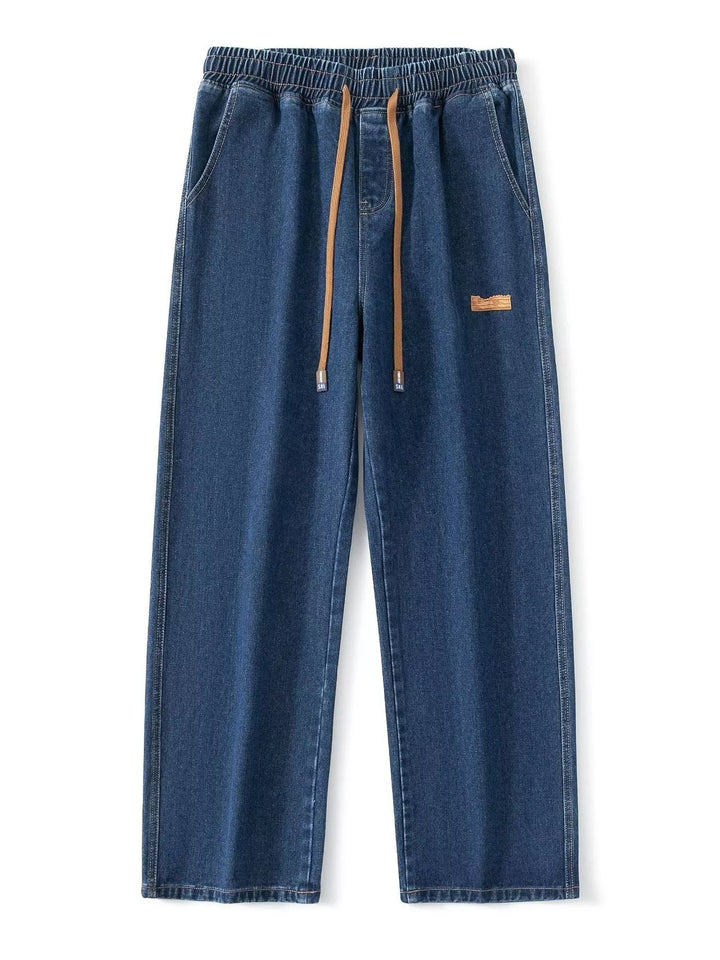 Men's Full Size Wide Leg Drawstring Jeans